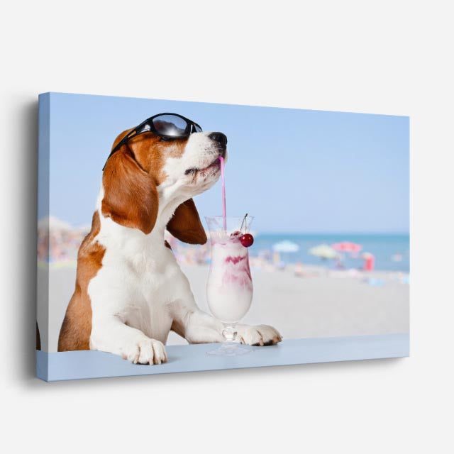 cuadro canvas malteadas y postres perro y malteada horizontal