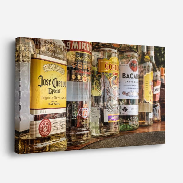 cuadro canvas cócteles y licores whisky premium horizontal