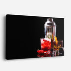 cuadro canvas cócteles y licores shaker rojo horizontal