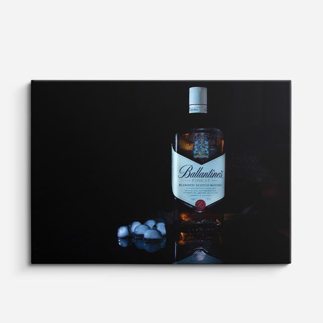 cuadro canvas cócteles y licores ginebra azul horizontal