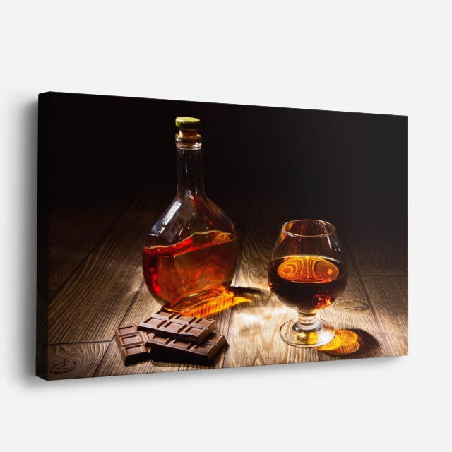 cuadro canvas cócteles y licores reserva elegante horizontal