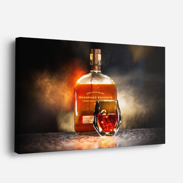 cuadro canvas cócteles y licores brillo de whisky horizontal