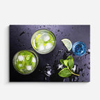 cuadro canvas cócteles y licores gin tonico verde horizontal