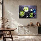 cuadro canvas cócteles y licores gin tonico verde horizontal