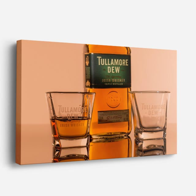 cuadro canvas cócteles y licores triple whisky horizontal