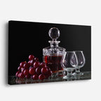 cuadro canvas cócteles y licores uvas y cristal horizontal