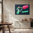 cuadro canvas cócteles y licores coctel electrico horizontal