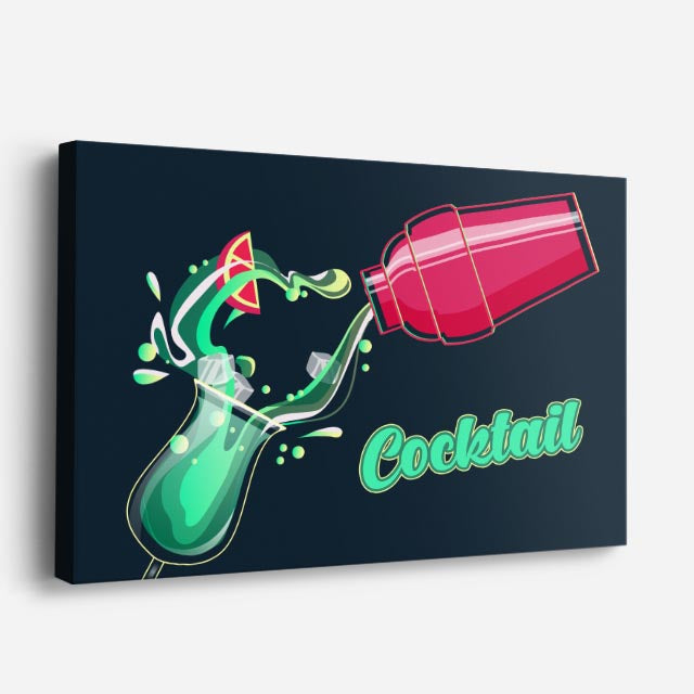 cuadro canvas cócteles y licores coctel electrico horizontal