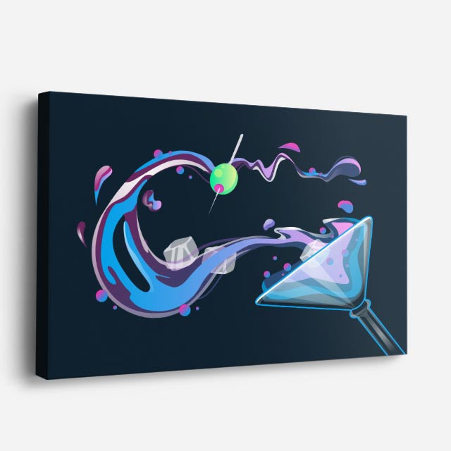 cuadro canvas cócteles y licores martini splash horizontal