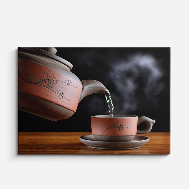 cuadro canvas té e infusiones vapor de te horizontal