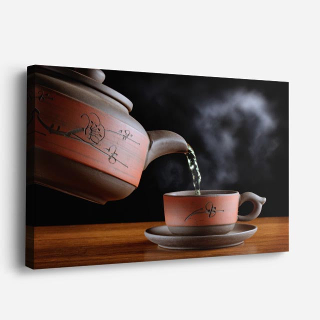 cuadro canvas té e infusiones vapor de te horizontal