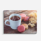 cuadro canvas té e infusiones te con macarons horizontal