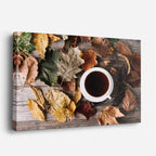 cuadro canvas té e infusiones otono en taza horizontal