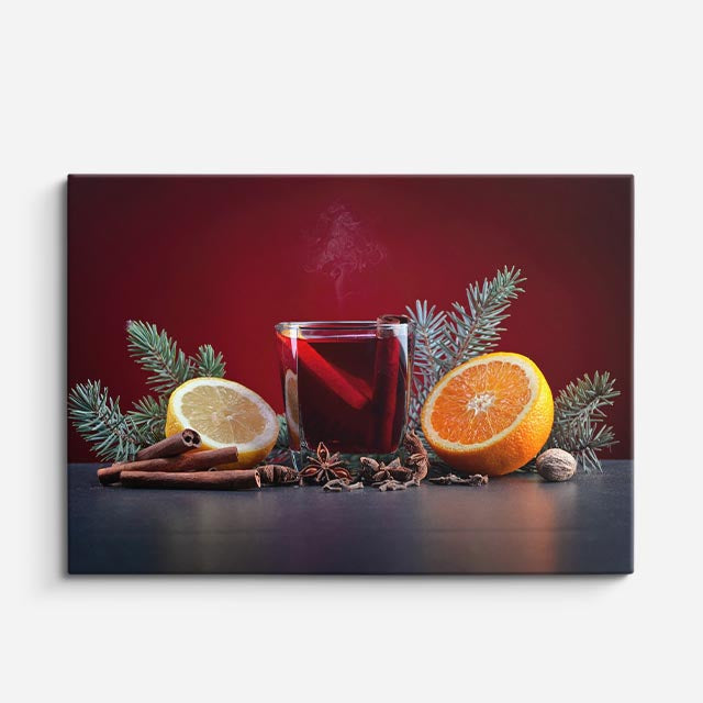 cuadro canvas té e infusiones invierno citrico horizontal