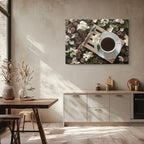 cuadro canvas té e infusiones taza floral horizontal