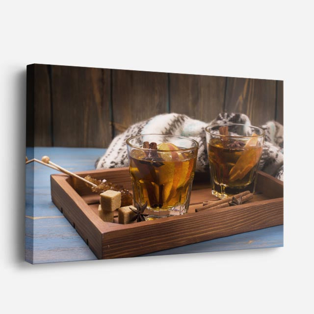 cuadro canvas té e infusiones te en bandeja horizontal