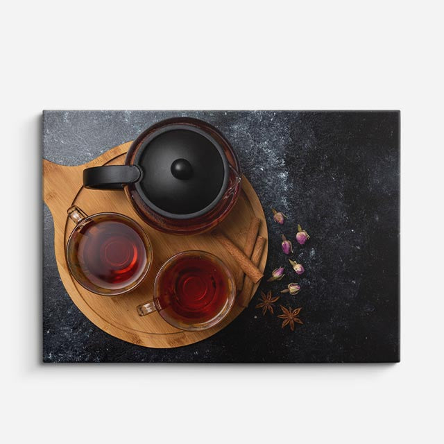 cuadro canvas té e infusiones rueda de te horizontal