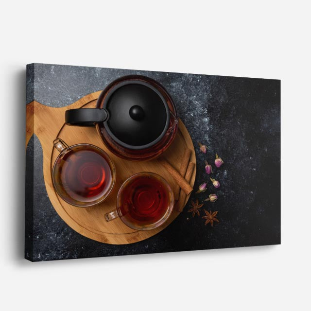 cuadro canvas té e infusiones rueda de te horizontal