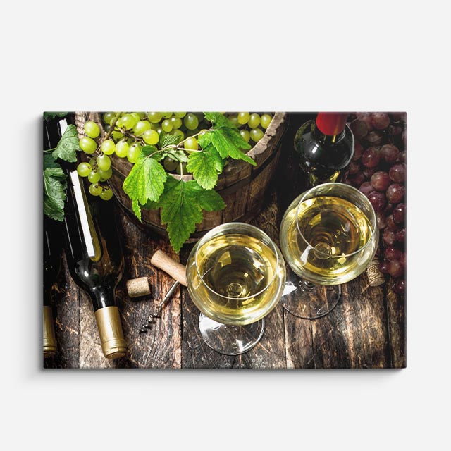 cuadro canvas vino vino blanco horizontal