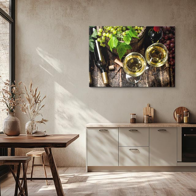 cuadro canvas vino vino blanco horizontal