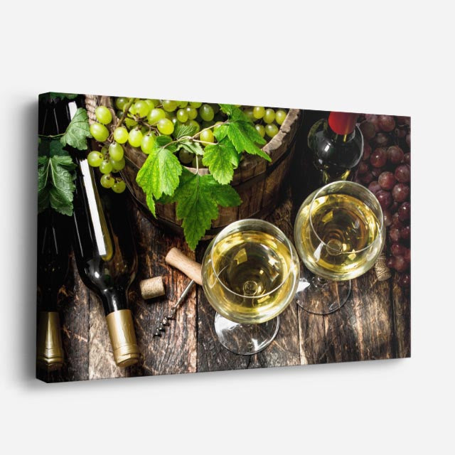 cuadro canvas vino vino blanco horizontal