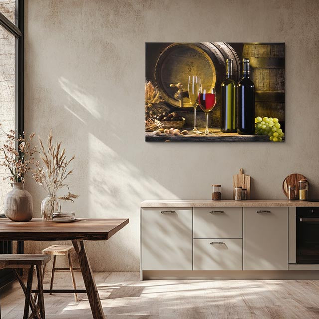 cuadro canvas vino vino de barrica horizontal