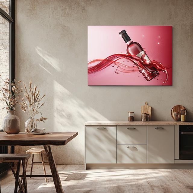 cuadro canvas vino vino en movimiento horizontal