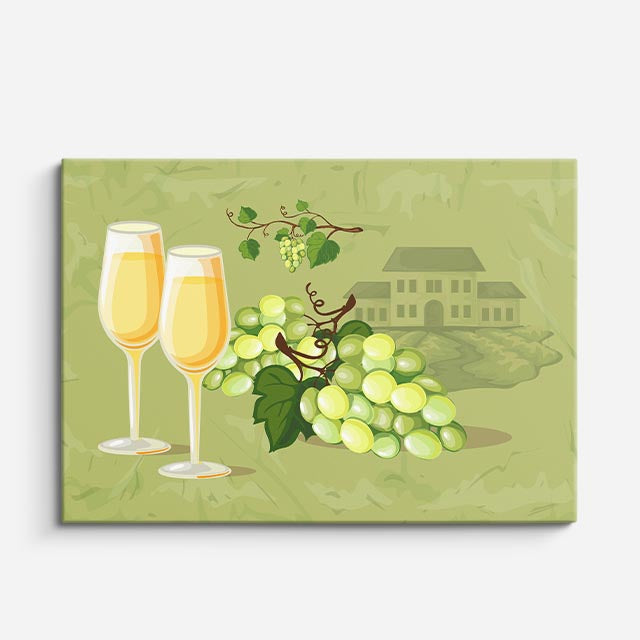 cuadro canvas vino brindis verde horizontal