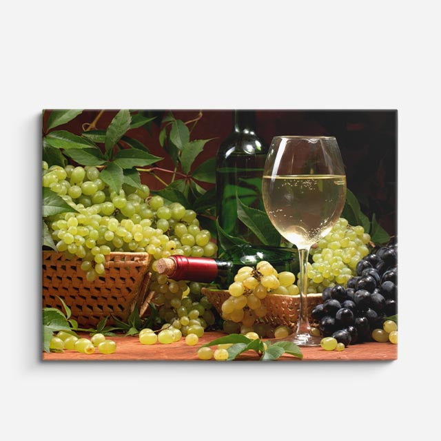 cuadro canvas vino cosecha blanca horizontal