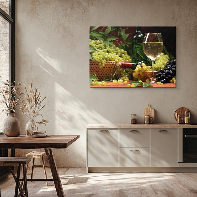 cuadro canvas vino cosecha blanca horizontal