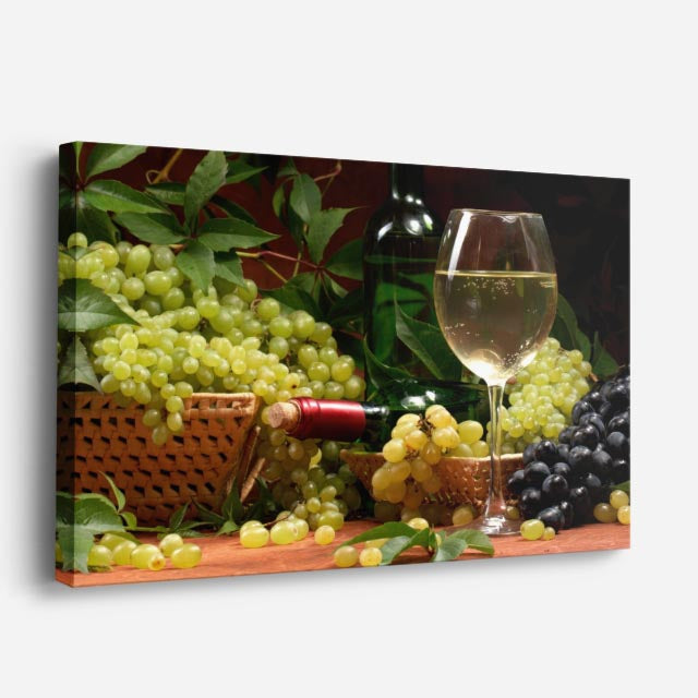 cuadro canvas vino cosecha blanca horizontal