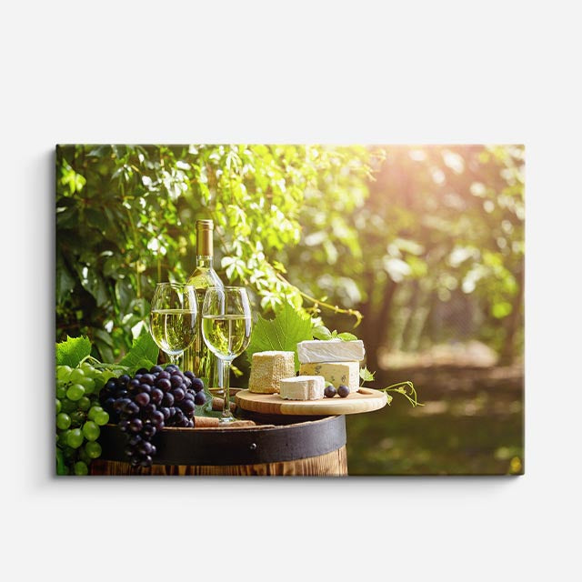 cuadro canvas vino picnic de vino horizontal