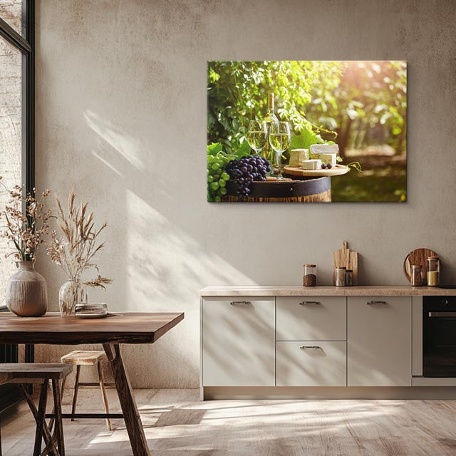 cuadro canvas vino picnic de vino horizontal