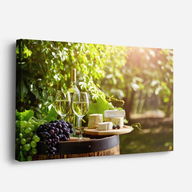 cuadro canvas vino picnic de vino horizontal