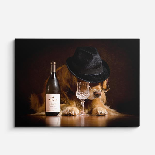 cuadro canvas vino sommelier canino horizontal
