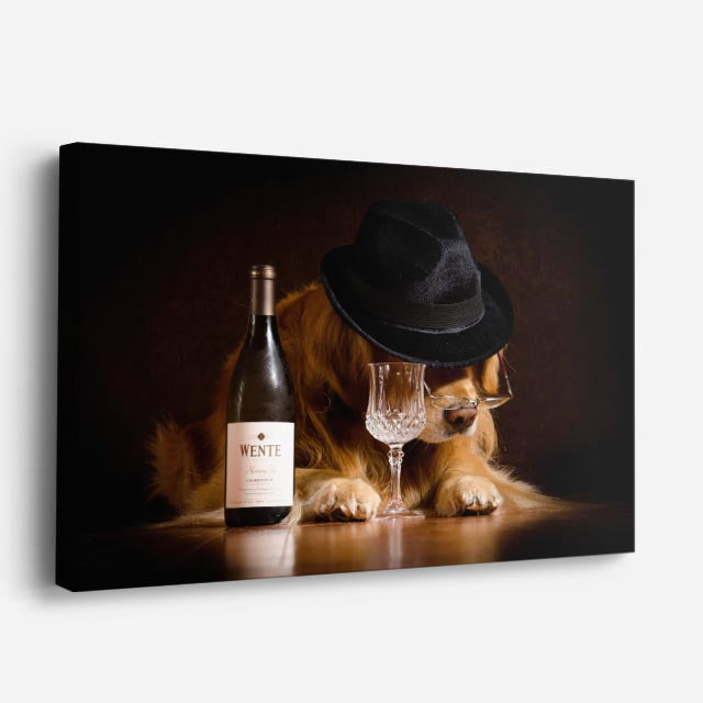 cuadro canvas vino sommelier canino horizontal