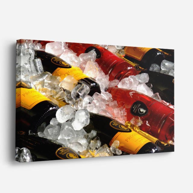 cuadro canvas vino vino sobre hielo horizontal