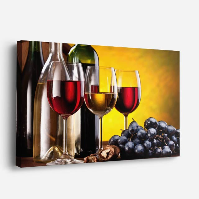 cuadro canvas vino copa de colores horizontal