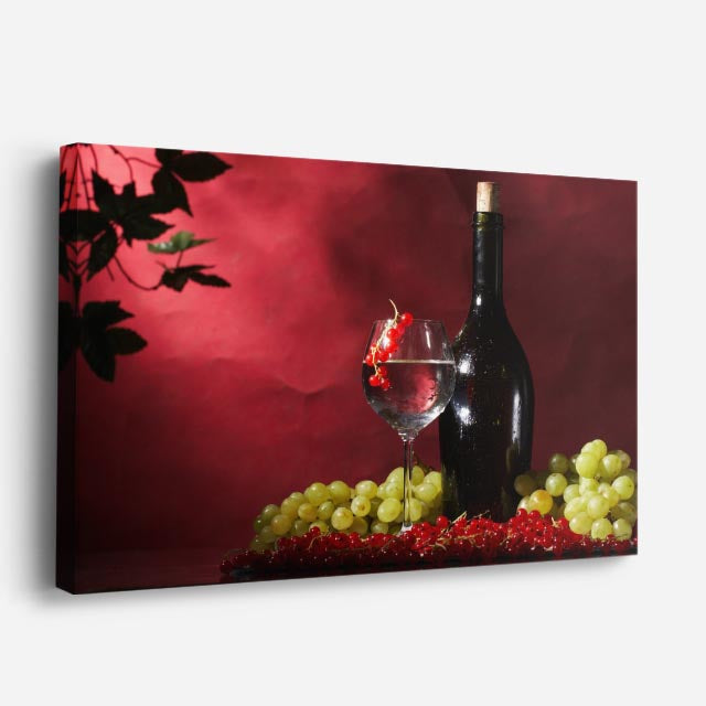 cuadro canvas vino noche de vino horizontal