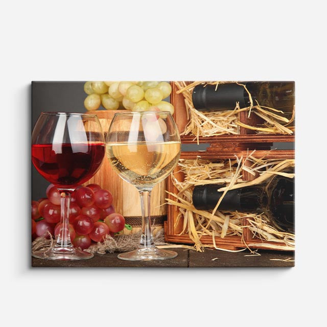 cuadro canvas vino brindis rustico horizontal