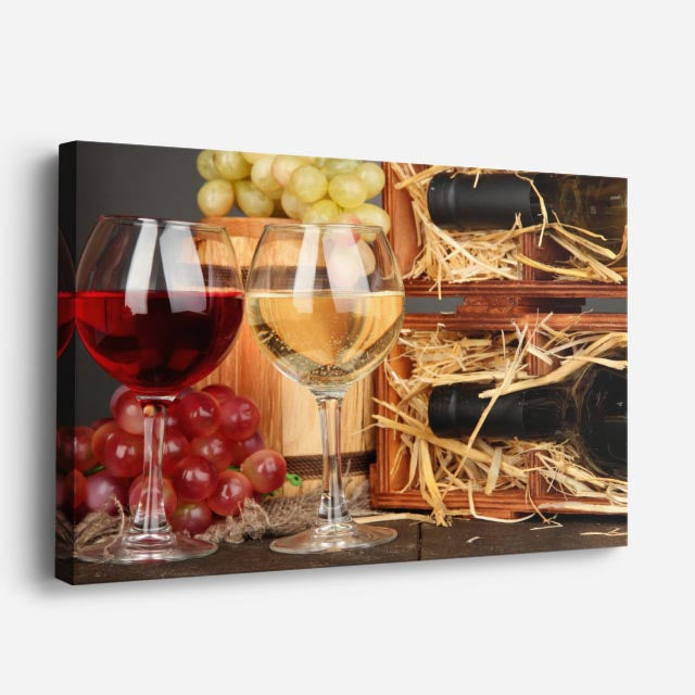 cuadro canvas vino brindis rustico horizontal