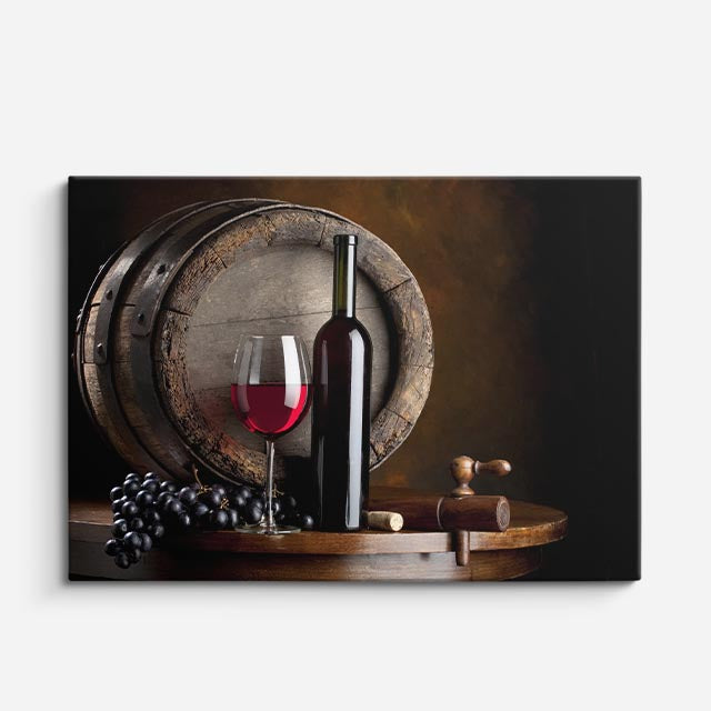 cuadro canvas vino barrica reserva horizontal