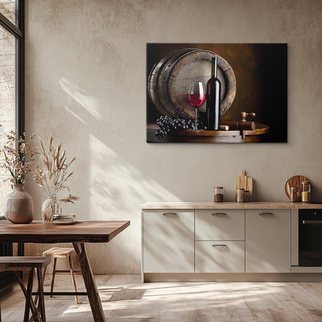 cuadro canvas vino barrica reserva horizontal