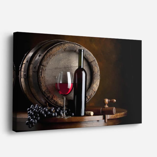 cuadro canvas vino barrica reserva horizontal