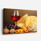 cuadro canvas vino queso y vino horizontal