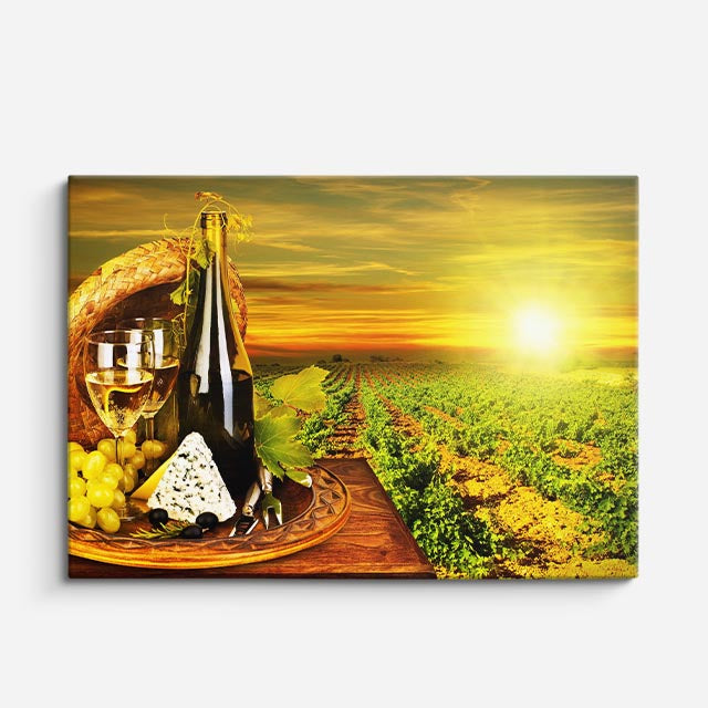 cuadro canvas vino vinedo al sol horizontal