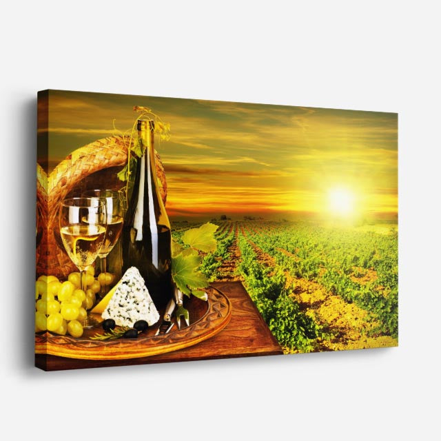 cuadro canvas vino vinedo al sol horizontal