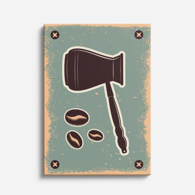 cuadro canvas de café herramienta de café con composición retro desgastada estilo retro