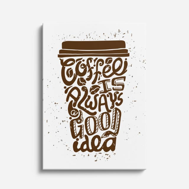 cuadro canvas de café tipografía artística de café en composición moderna estilo tipográfico