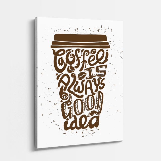cuadro canvas de café tipografía artística de café en composición moderna estilo tipográfico